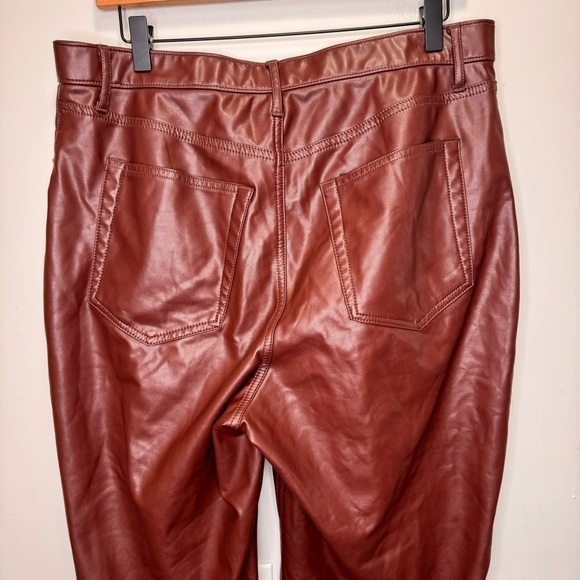 Abercrombie & Fitch Crossover Waist Vegan Leather Dad Pants- Size 32 = Size 14 - Picture 12 of 14